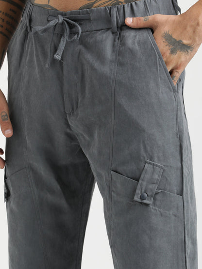 Velvet Cargo Trousers Grey