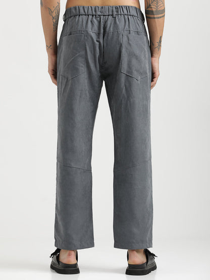 Velvet Cargo Trousers Grey