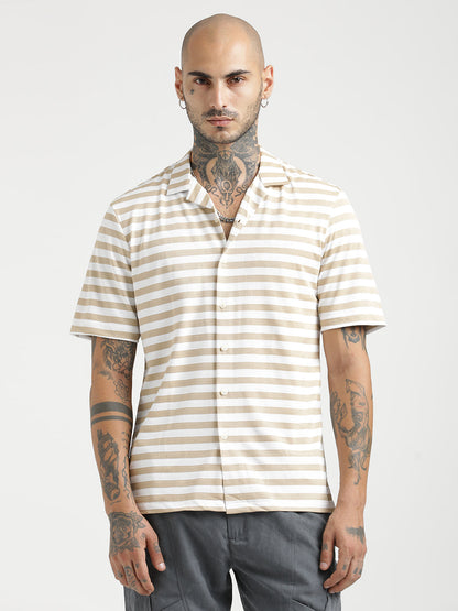 Relaxed Knit Shirt Beige