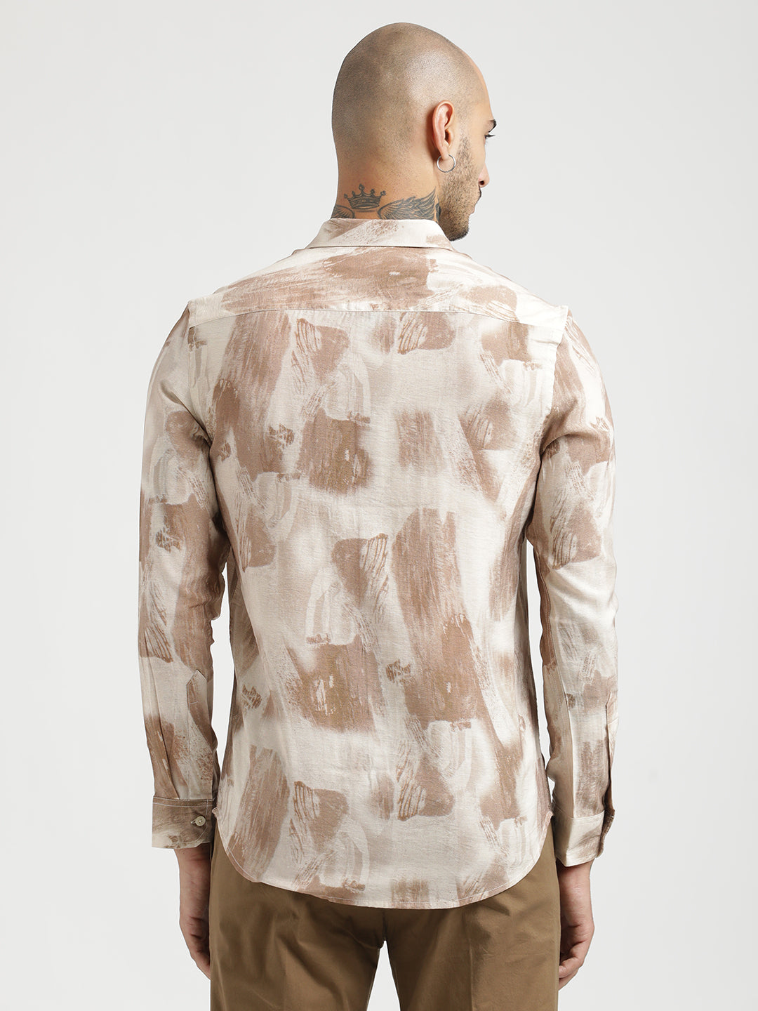 Slim Fit Nylon Shirt Cream