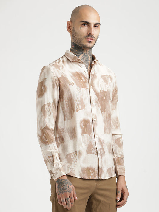Slim Fit Nylon Shirt Cream