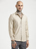 Textured Poly Shirt with Structured Finish Cream