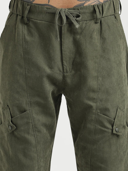 Velvet Cargo Trousers Green