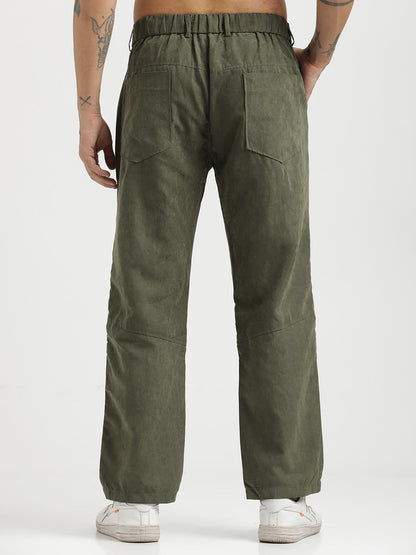 Velvet Cargo Trousers Green