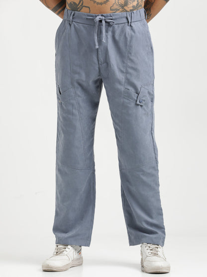 Velvet Cargo Trousers Blue