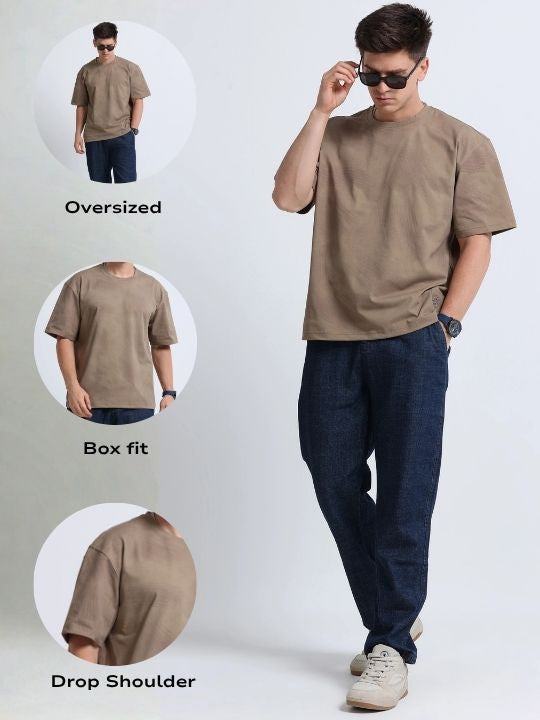 Relaxed Fit Oversized T-Shirt Khaki