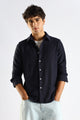 Signature Navy Textured Knit Shirt