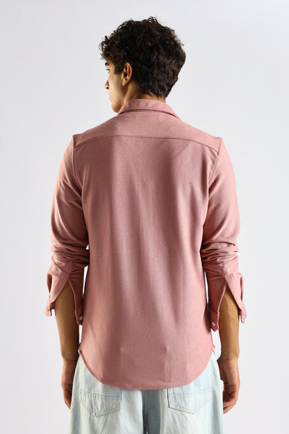 Signature Pink Textured Knit Shirt
