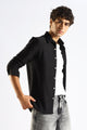 Textured Poly Knit Shirt Black