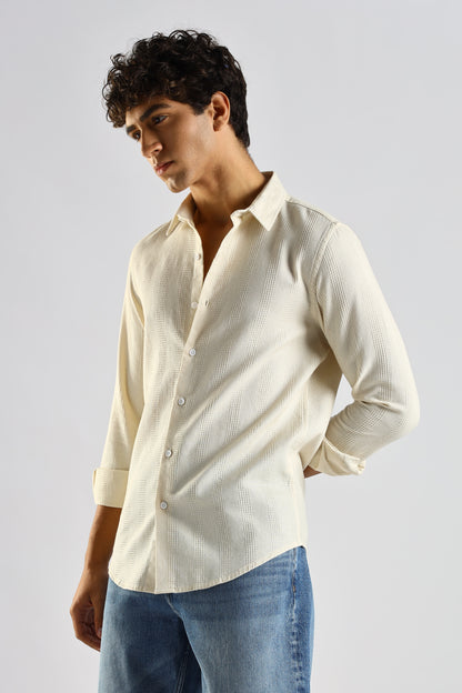 Textured Cotton Shirt Cream