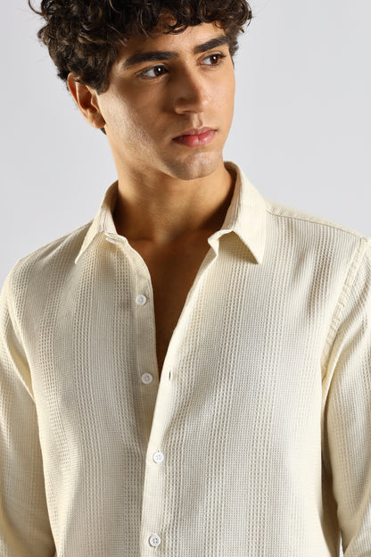 Textured Cotton Shirt Cream