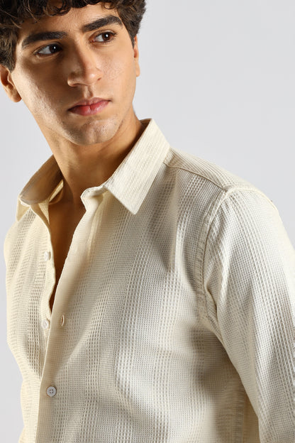 Textured Cotton Shirt Cream