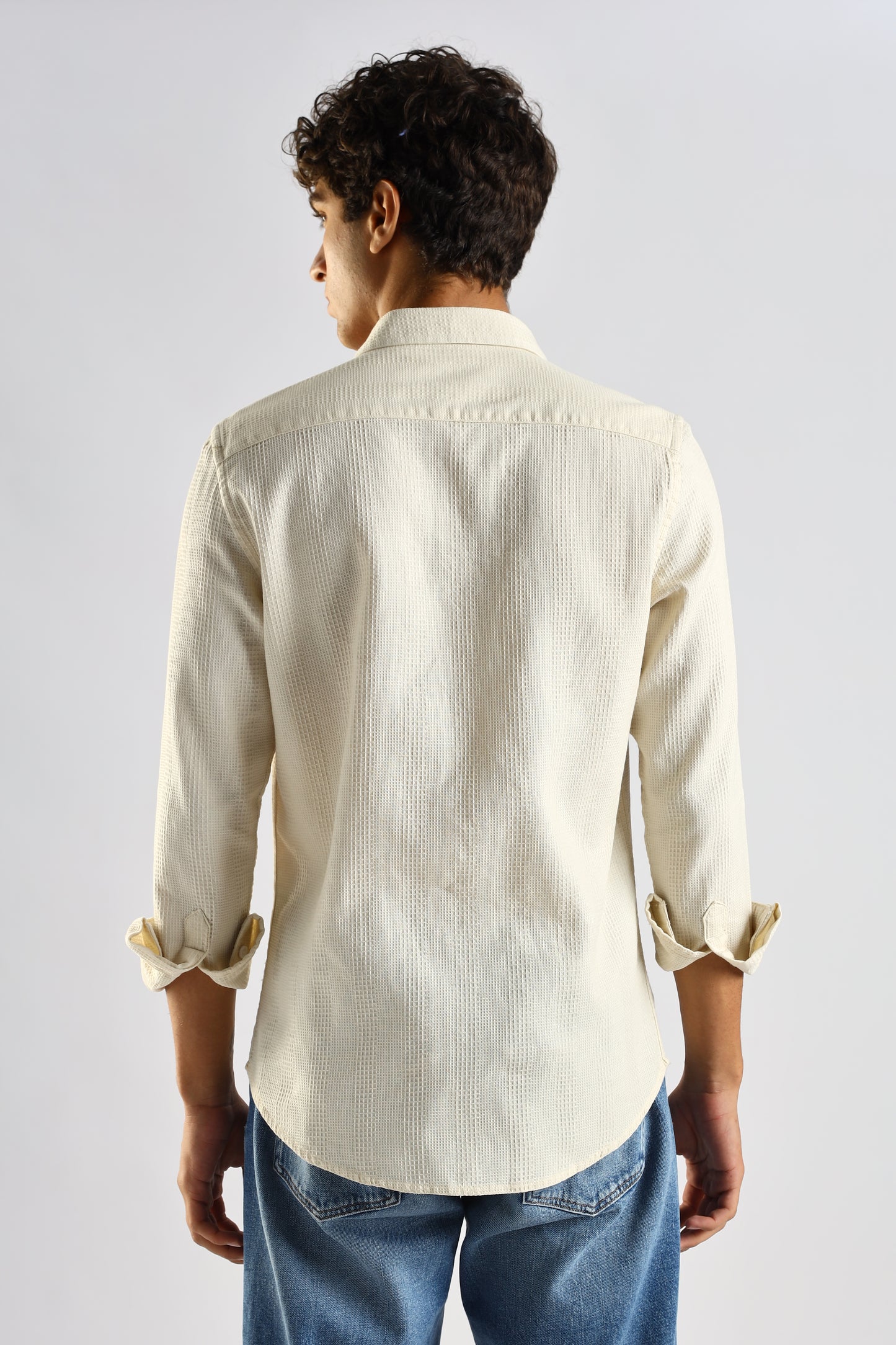 Textured Cotton Shirt Cream