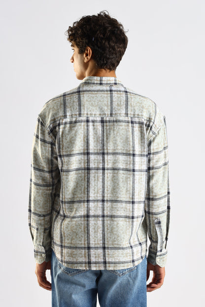 Cotton Slim Fit Checked Shirt Brown