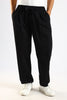 Cotton Blend Drawcord Trousers Black