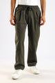 Cotton Blend Drawcord Trousers Green