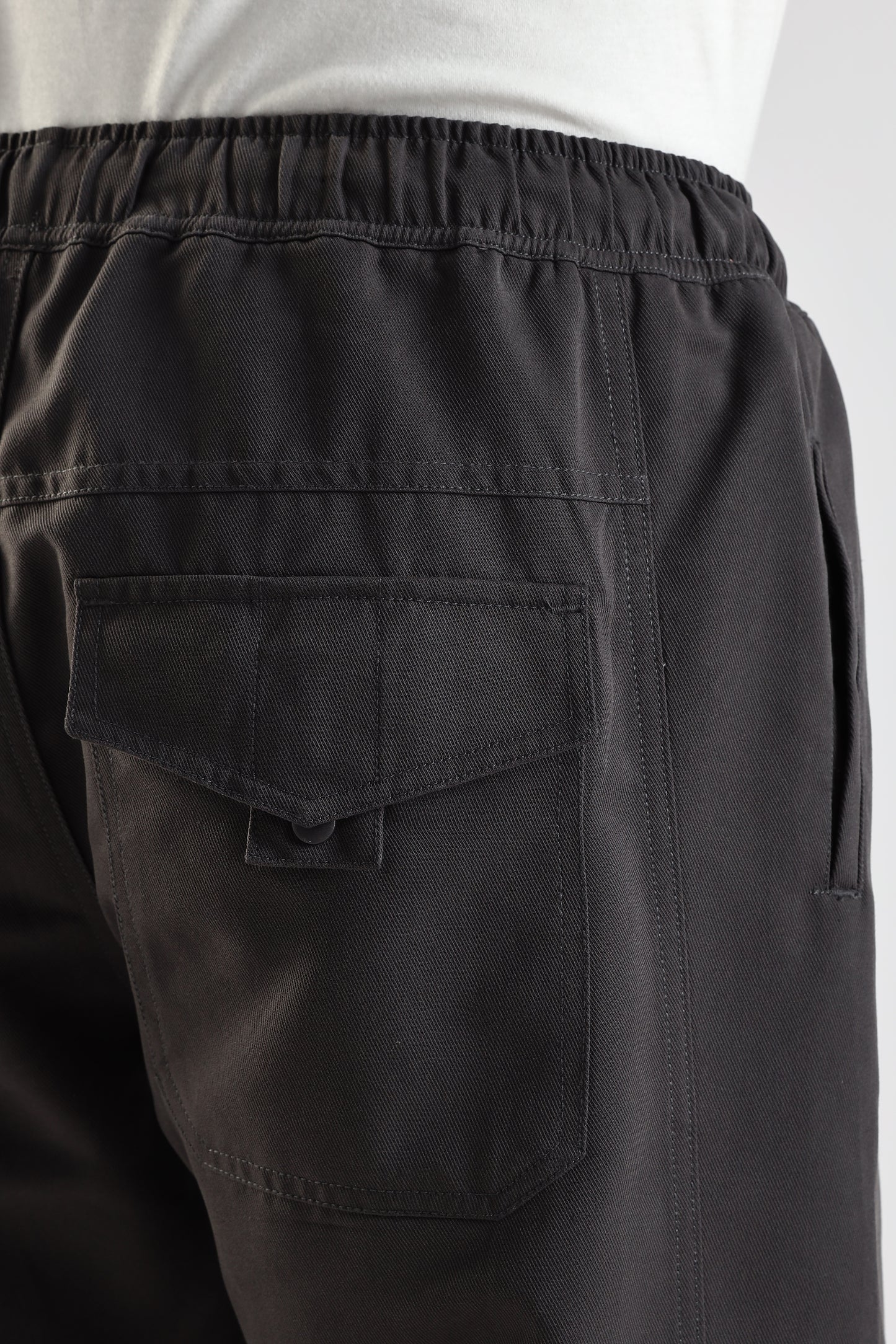 Cotton Blend Drawcord Trousers Grey
