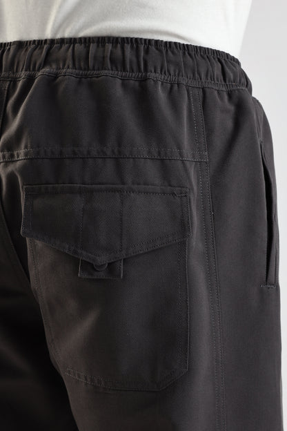 Cotton Blend Drawcord Trousers Grey
