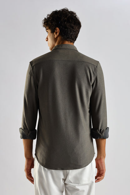 Signature Olive Textured Knit Shirt