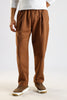 Cotton Blend Drawcord Trousers Brown
