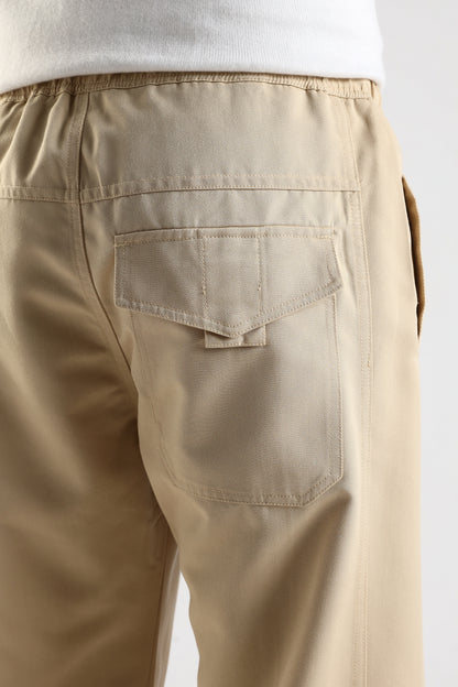 Cotton Blend Drawcord Trousers Cream