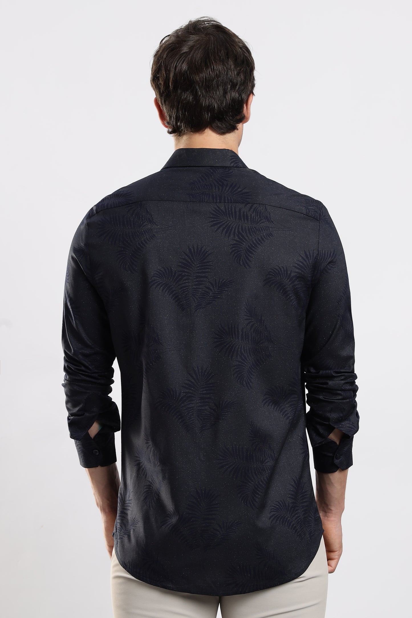 Glitter Print Shirt Navy 2