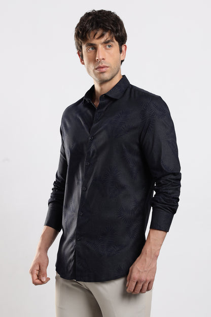 Glitter Print Shirt Navy