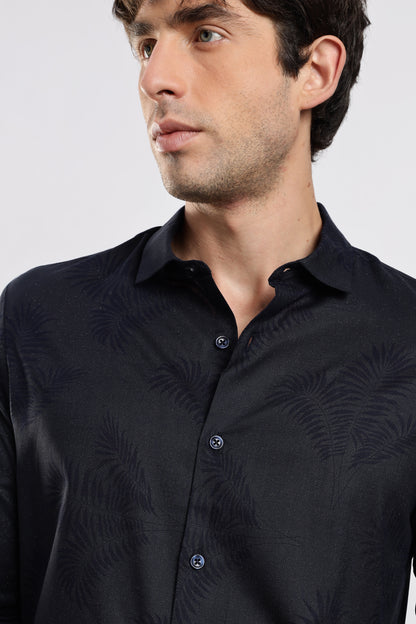 Glitter Print Shirt Navy