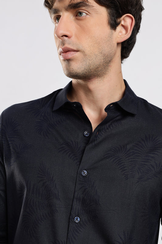 Glitter Print Shirt Navy