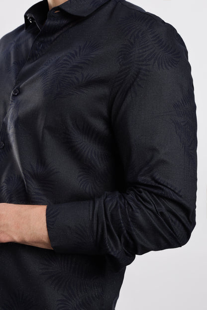 Glitter Print Shirt Navy