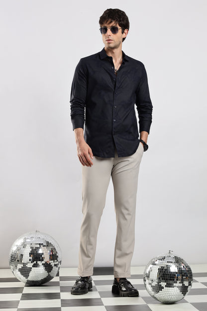 Glitter Print Shirt Navy