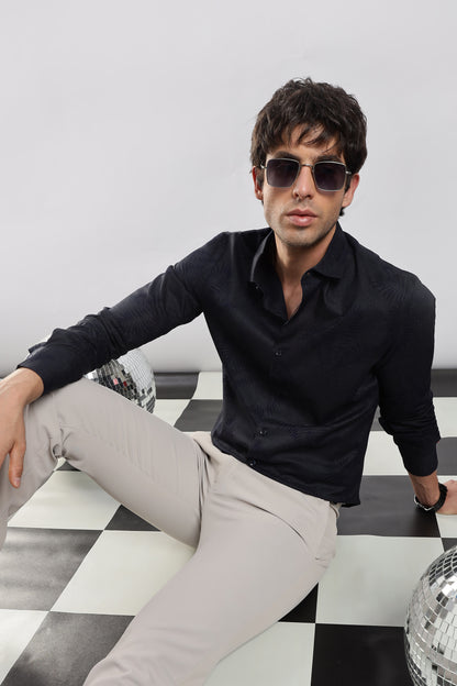 Glitter Print Shirt Navy