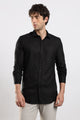 Slim Fit Striped Glitter Shirt Black