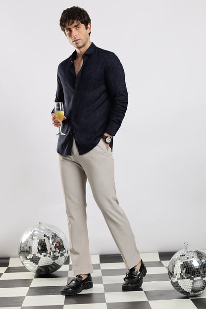 Glitter Print Shirt Navy