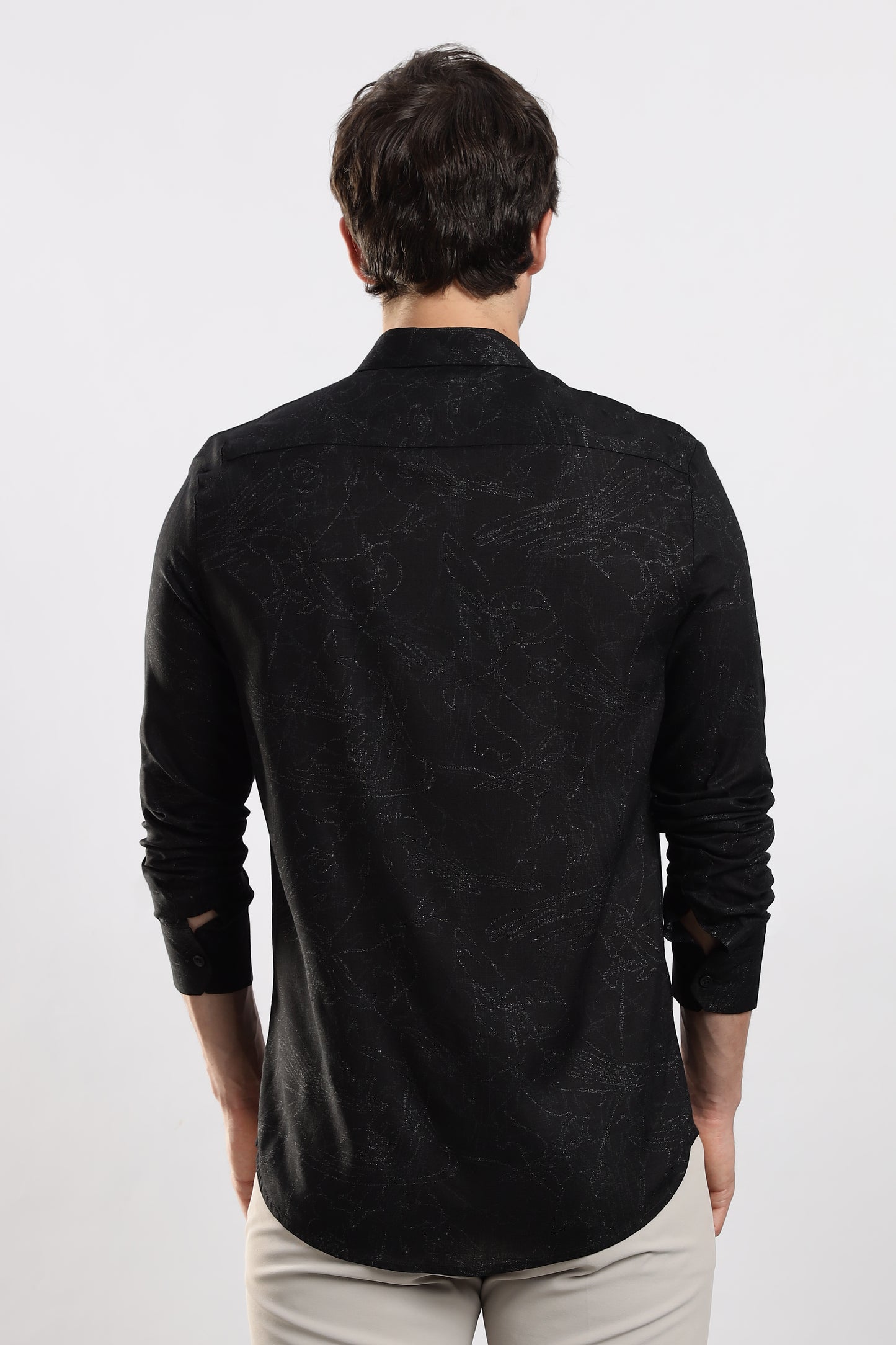 Glitter Print Shirt Black