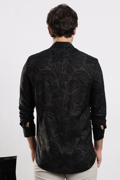 Glitter Print Shirt Black