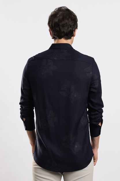 Glitter Print Shirt Navy