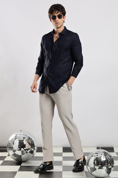 Glitter Print Shirt Navy