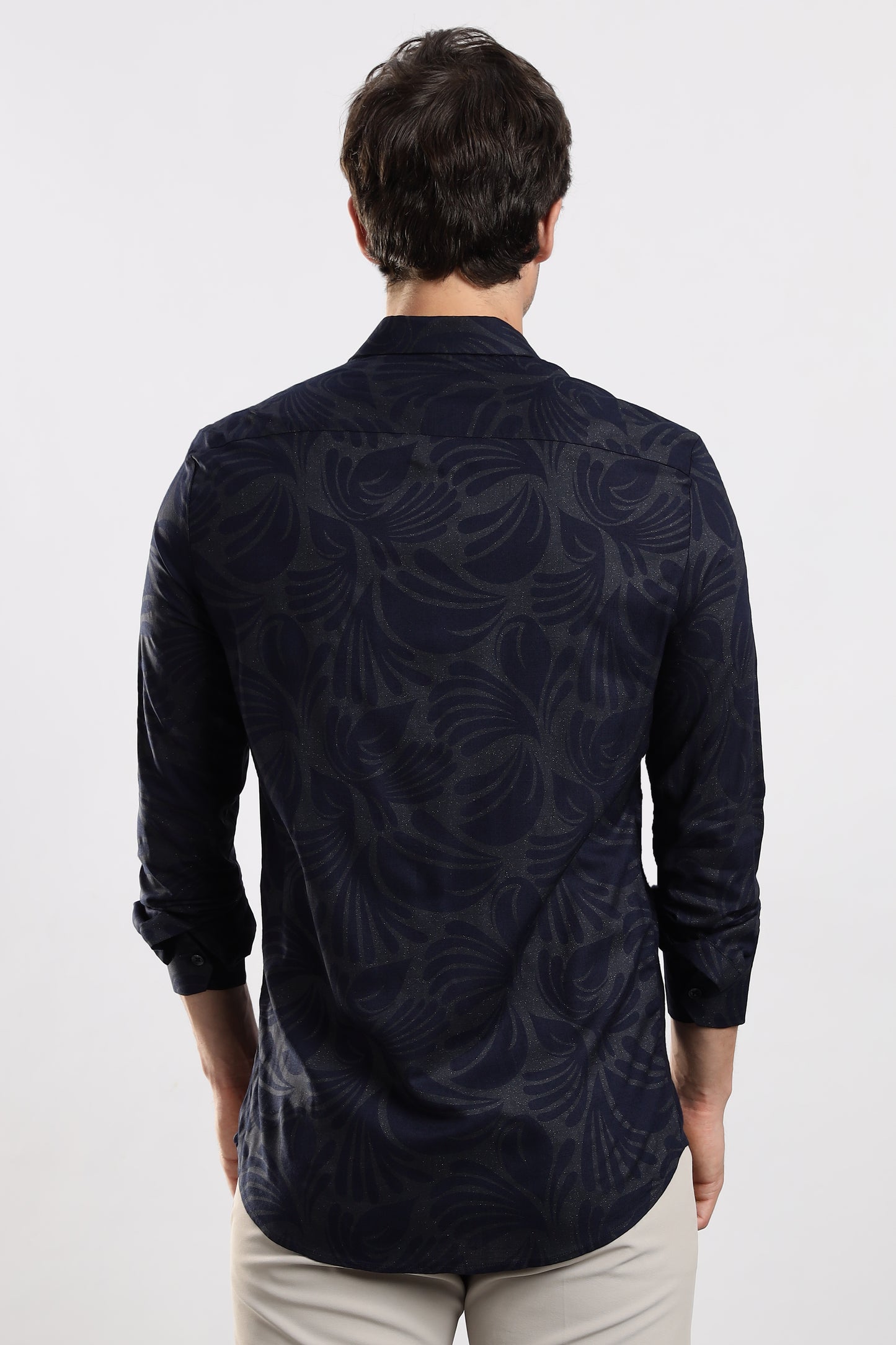 Glitter Print Shirt Navy 1