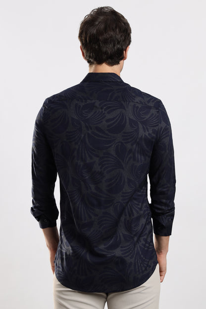 Glitter Print Shirt Navy