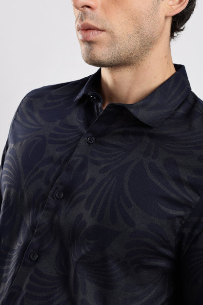 Glitter Print Shirt Navy