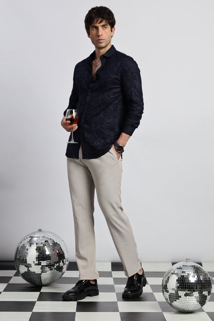 Glitter Print Shirt Navy