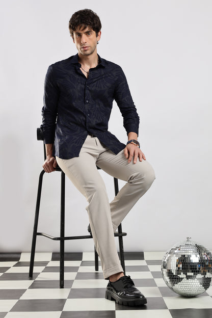 Glitter Print Shirt Navy