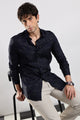 Glitter Print Shirt Navy 1