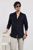 Slim Fit Striped Glitter Shirt Navy