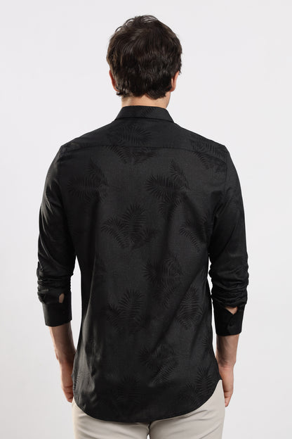 Glitter Print Shirt Black