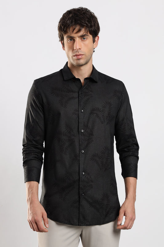 Glitter Print Shirt Black