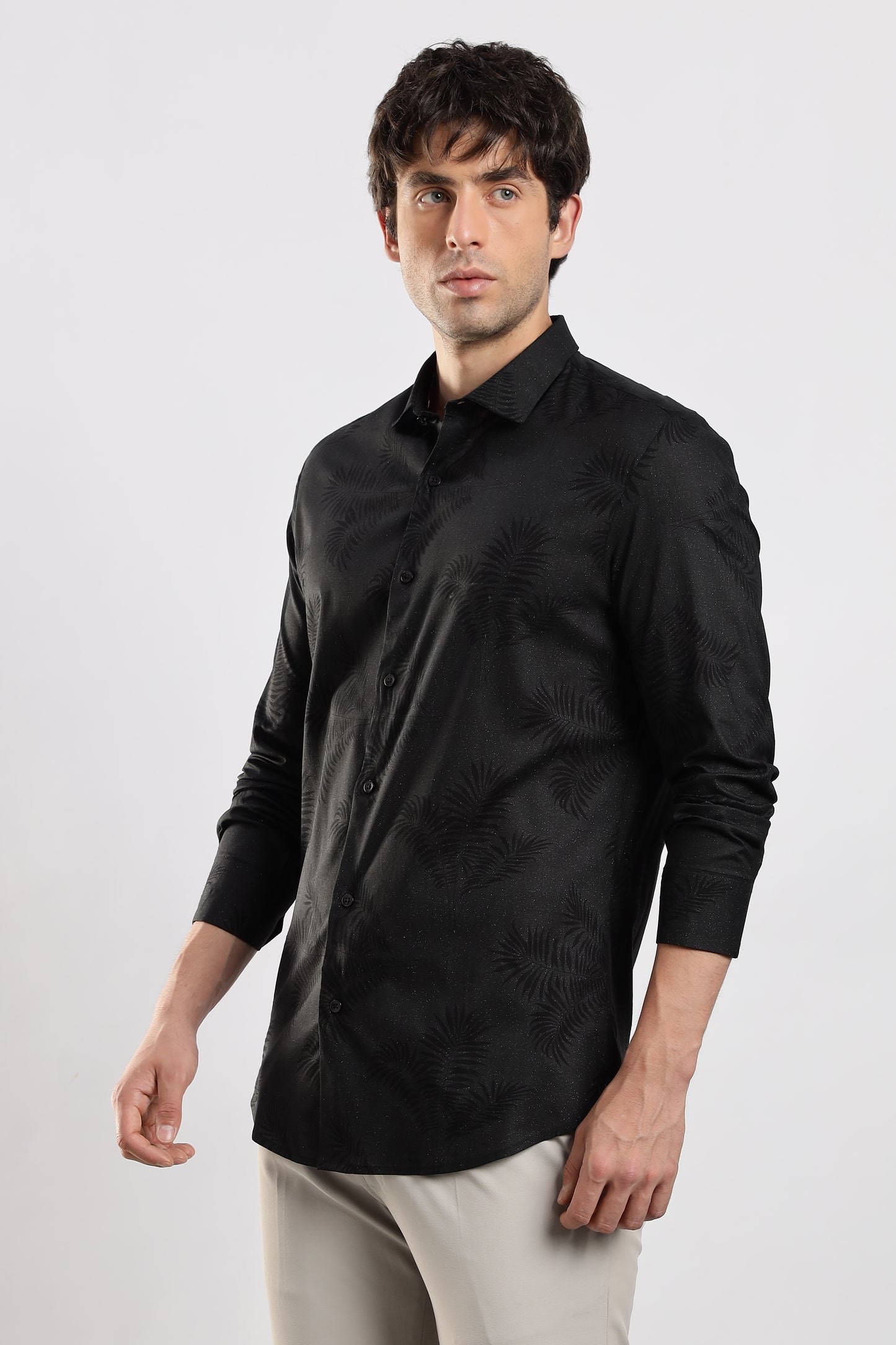 Glitter Print Shirt Black 2