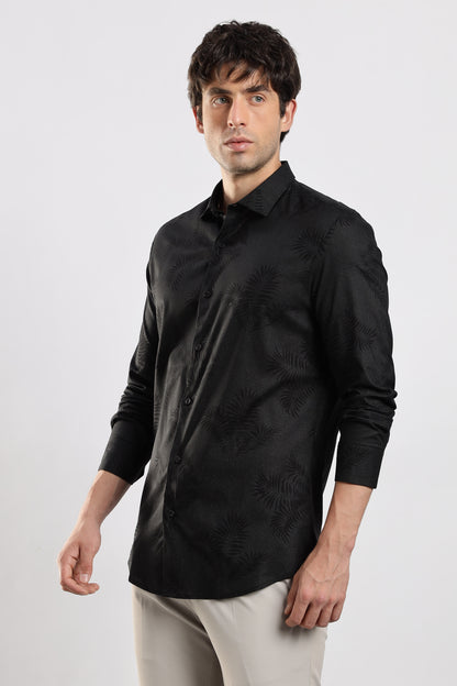 Glitter Print Shirt Black