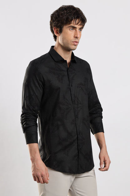Glitter Print Shirt Black